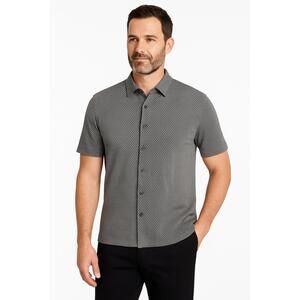 Robert Barakett Broderick Shirt Gray Short Sleeve ButtonUp Collared Shirt SZ XXL